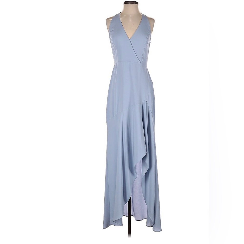 BCBGMaxazria light blue high low ruffle dress 👗 sz 2